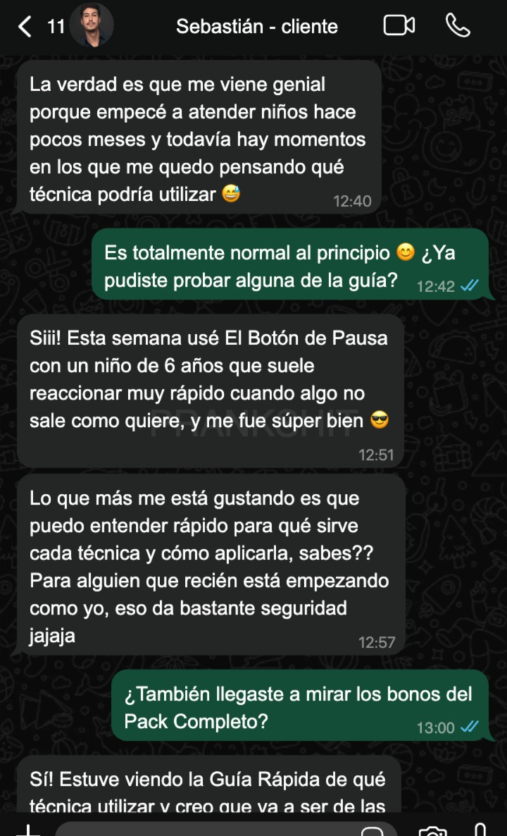 Conversación de un cliente sobre el material
