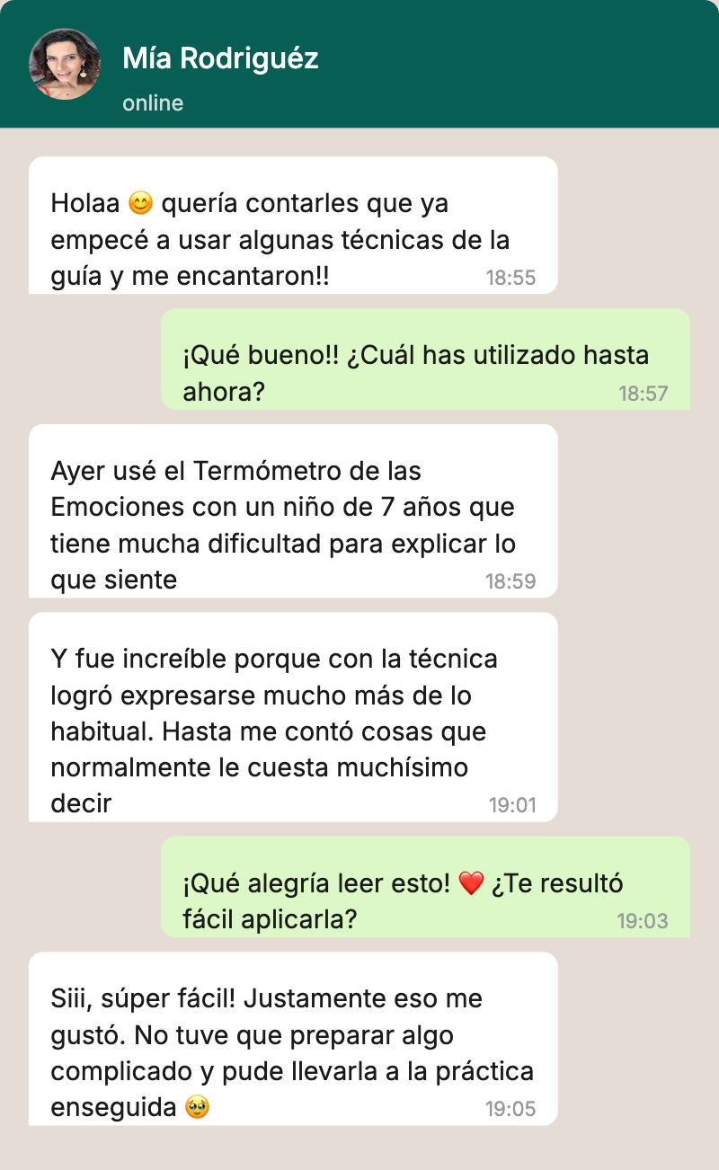 Conversación sobre el termómetro de las emociones