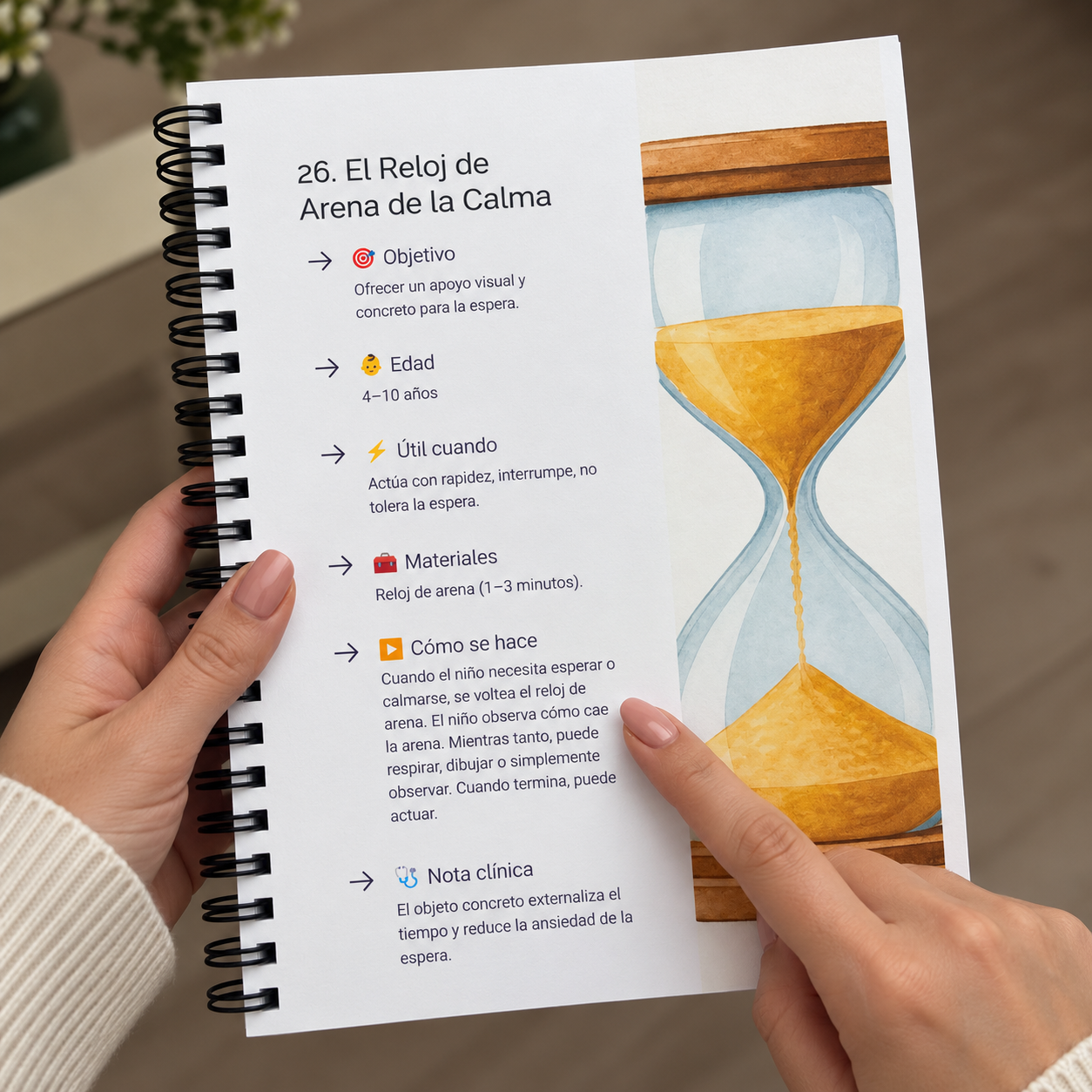 Página de la técnica El Reloj de Arena de la Calma
